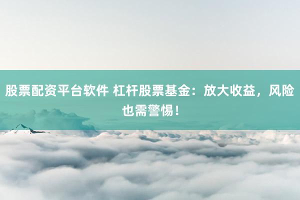 股票配资平台软件 杠杆股票基金：放大收益，风险也需警惕！