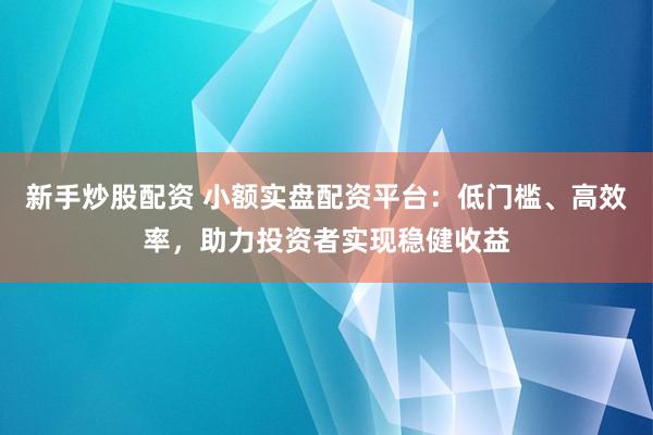 新手炒股配资 小额实盘配资平台：低门槛、高效率，助力投资者实现稳健收益