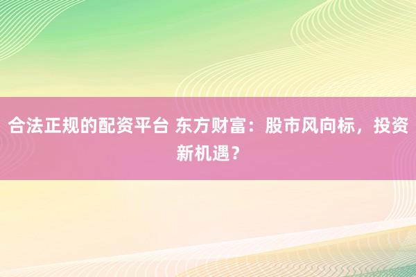 合法正规的配资平台 东方财富：股市风向标，投资新机遇？