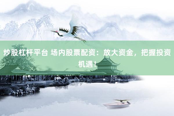 炒股杠杆平台 场内股票配资：放大资金，把握投资机遇！