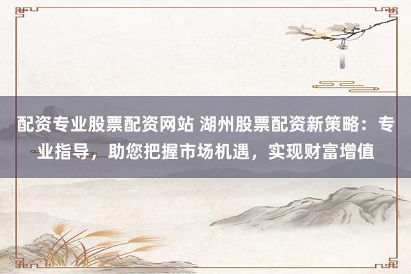 配资专业股票配资网站 湖州股票配资新策略：专业指导，助您把握市场机遇，实现财富增值