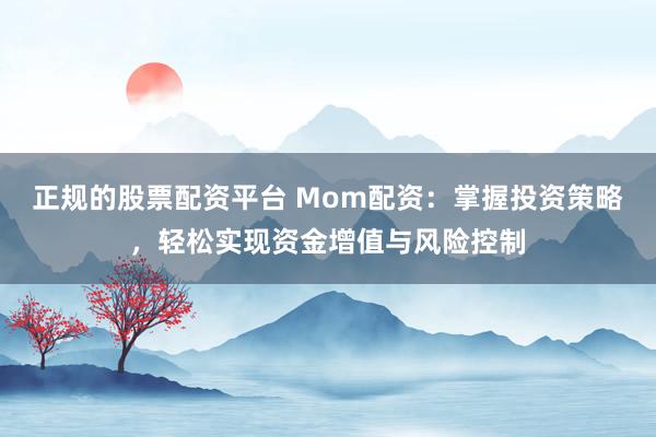 正规的股票配资平台 Mom配资：掌握投资策略，轻松实现资金增值与风险控制