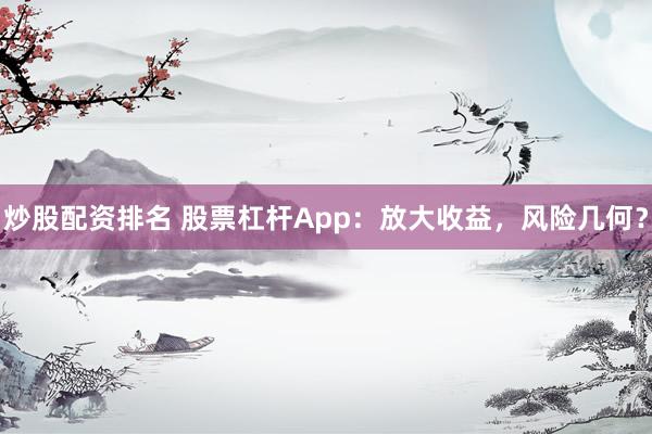 炒股配资排名 股票杠杆App：放大收益，风险几何？