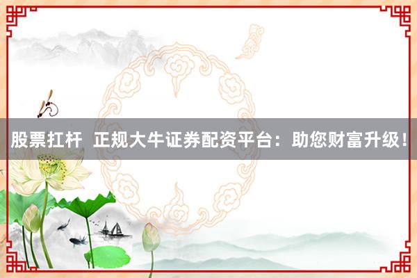 股票扛杆  正规大牛证券配资平台：助您财富升级！