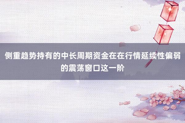侧重趋势持有的中长周期资金在在行情延续性偏弱的震荡窗口这一阶