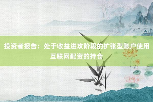 投资者报告：处于收益进攻阶段的扩张型账户使用互联网配资的持仓