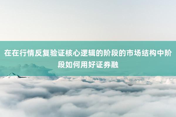 在在行情反复验证核心逻辑的阶段的市场结构中阶段如何用好证券融