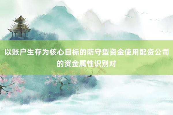 以账户生存为核心目标的防守型资金使用配资公司的资金属性识别对